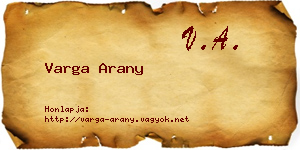 Varga Arany névjegykártya